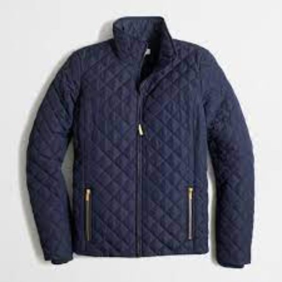 J. Crew Jackets & Blazers - J. Crew Womens Sz L Long Sleeve Black Field Quilted Jacket Full Zip